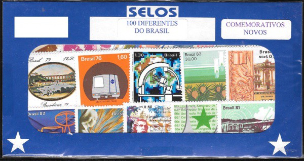 Brasil - Pacote com 100 selos comemorativos sem carimbo e perfeitos!