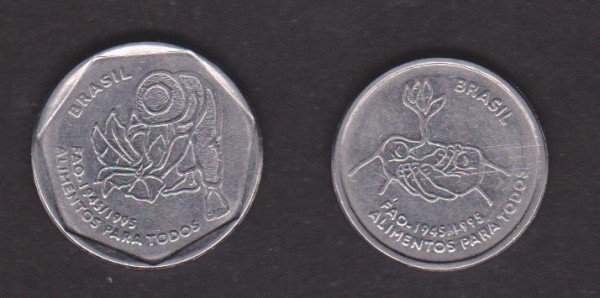 Brasil 1995 - 10 centavos e 25 centavos, 2 moedas da FAO em perfeito estado de conservação!
