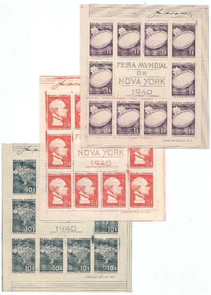 Blocos do Brasil - Feira Mundial de Nova York - Novos - B 4/6 - Perfeitos - RHM 1.050 UFs