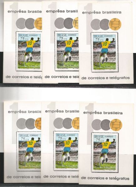 Blocos do Brasil - Milésimo Gol do Pelé - B.28 - 6 Blocos Novos - RHM 72 UF`s