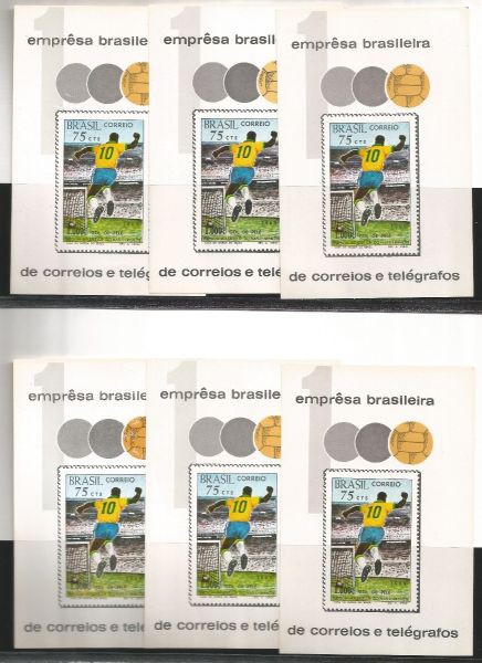 Blocos do Brasil - Milésimo Gol do Pelé - B.28 - 6 Blocos Novos - RHM 72 UF`s