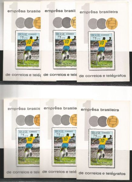 Blocos do Brasil - Milésimo Gol do Pelé - B.28 - 6 Blocos Novos - RHM 72 UF`s
