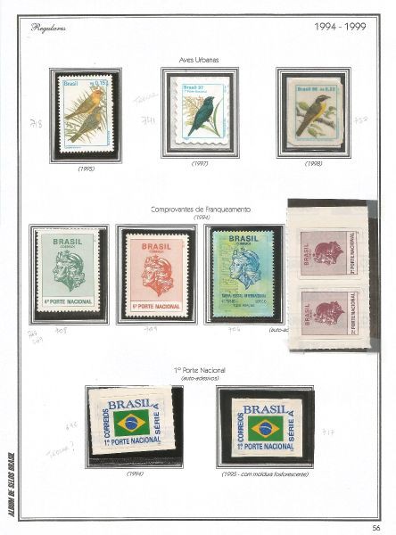 Selos do Brasil - Parte de uma Coleção de Selos do Brasil - 10 Selos