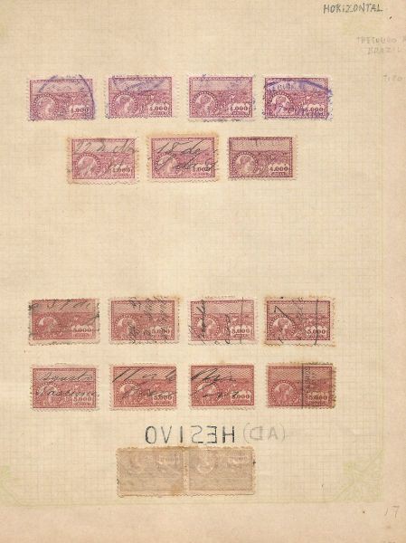 Estampilhas do Brasil - Parte de uma Coleção de Estampilhas do Brasil - 17 Estampilhas