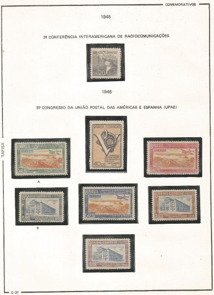 Selos do Brasil - Parte de uma Coleção de Selos Comemorativos do Brasil - 8 Selos