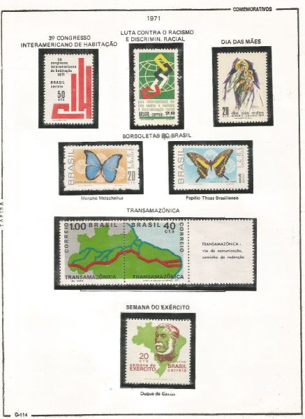 Selos do Brasil - Parte de uma Coleção de Selos Comemorativos do Brasil - 9 Selos