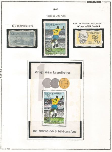 Selos do Brasil - Parte de uma Coleção de Selos Comemorativos do Brasil - 4 Selos
