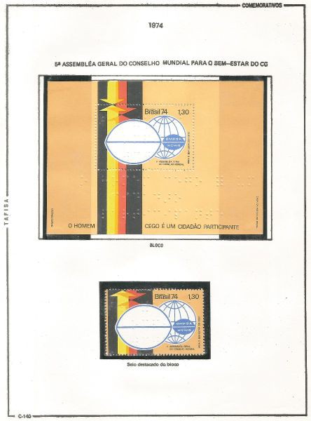 Selos do Brasil - Parte de uma Coleção de Selos Comemorativos do Brasil - 2 Selos