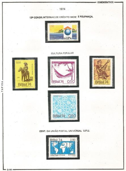 Selos do Brasil - Parte de uma Coleção de Selos Comemorativos do Brasil - 5 Selos