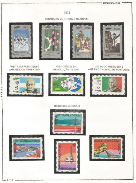 Selos do Brasil - Parte de uma Coleção de Selos Comemorativos do Brasil - 11 Selos