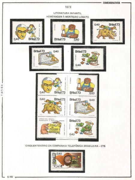 Selos do Brasil - Parte de uma Coleção de Selos Comemorativos do Brasil - 12 Selos