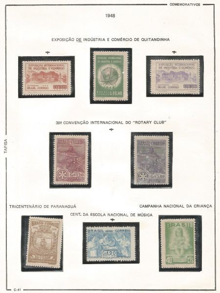 Selos do Brasil - Parte de uma Coleção de Selos Comemorativos do Brasil - 8 Selos