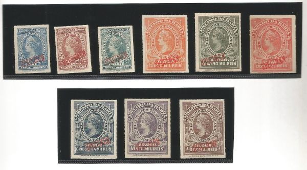 Estampilhas - Selo Fiscal - Bahia - Specimen - 15 Selos