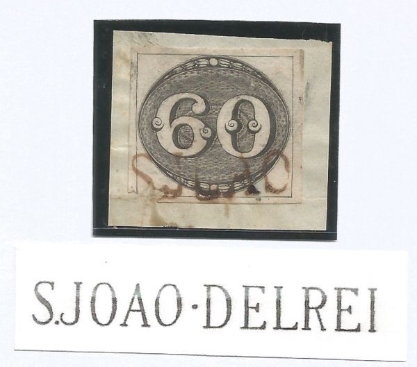 Selo do Brasil - Olho de Boi - 60 Réis - com Carimbo S.João Del Rey - Sobre fragmento - P-MG-58 - De