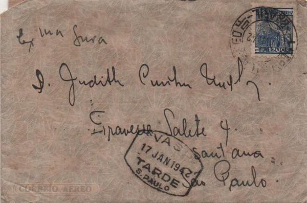 Envelope circulado em Julho de 1942 contendo carta. Muito bem conservado