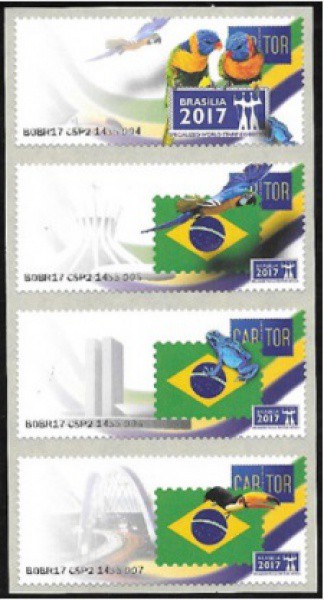 BRASIL 2017 (SEM IMPRESSÃO) ETIQUETA DE MÁQUINA FRAMA DA EMPRESA CARTOR FEITA PARA O BRASIL EM TIRA