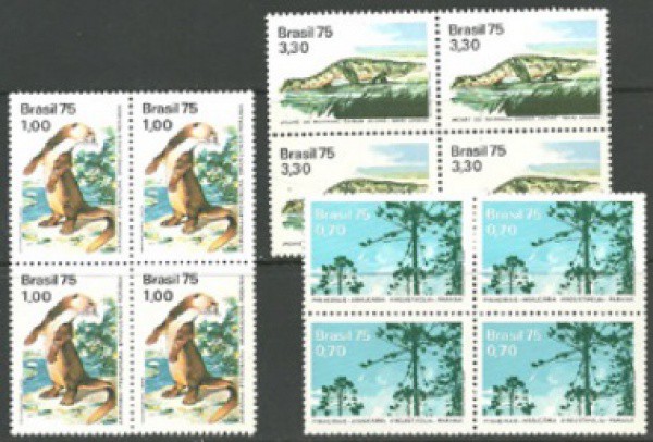 1975 - Nº C-892/94. Fauna e flora. Série completa em quadras sem carimbo, mint!
