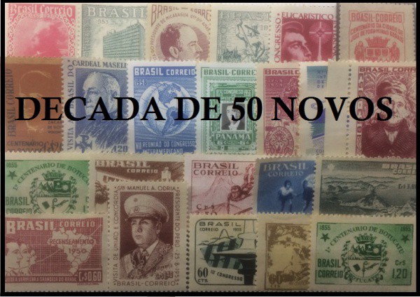 BRASIL - LOTE DE SELOS DA DECADA DE 50 NOVOS - SELOS EM EXCELENTE ESTADO DE CONSERVAÇÃO !