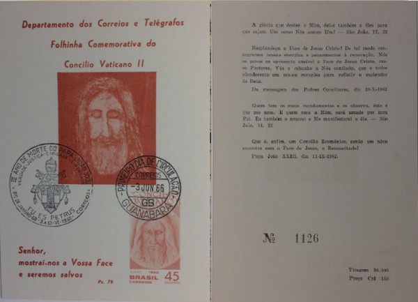 BRASIL - FOLHINHA POSTAL  28 - RHM F-O-COM CONTROLE NUMERADO  COM DUPLO CARIMBO O DE PRIMEIRO DIA DE