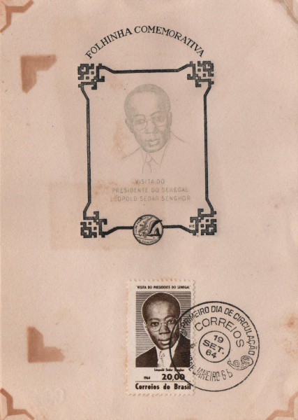 Folhinha Comemorativa Visita do Presidente do Senegal Leopoldo Sédar Senghor. Setembro de 1964. Pres