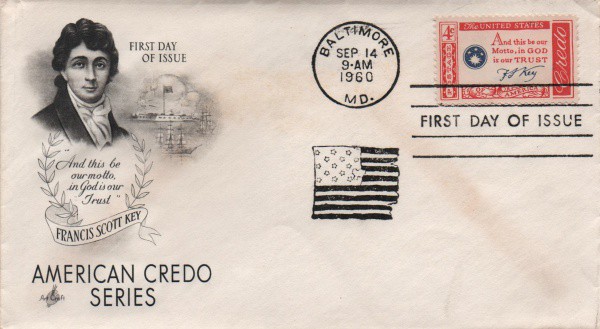 Envelope Comemorativo Série americana de credo. 1960. Muito bem conservado