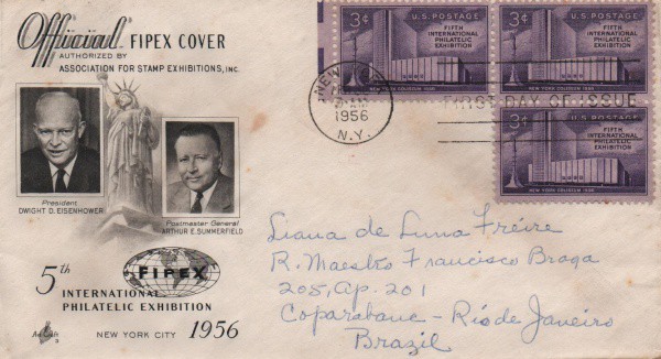 Envelope Comemorativo 5º Aniversário da exposições filatélicas internacionais. Muito bem conservado