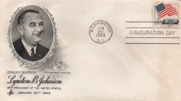 Envelope Comemorativo Inauguração de Lyndon B. Johnson 36 Presidente dos Estados Unidos. Janeiro de
