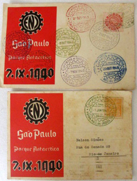 FILATELIA FOLHINHA 02 SÃO PAULO PARQUE ANTARCTICA 1940 FEIRA NACIONAL DAS INDUSTRIAS BEM CONSERVADOS