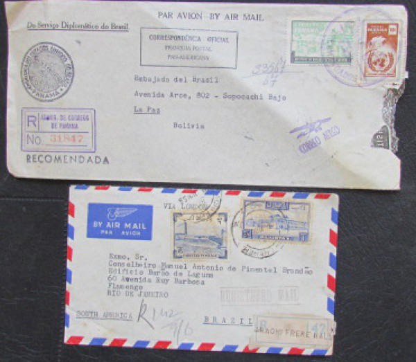 FILATELIA ENVELOPE 02 - SERVIÇO PÚBLICO - SERVIÇO DIPLOMÁTICO DO BRASIL CORRESPONDÊNCIA OFICIAL 1953
