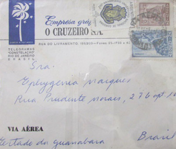 FILATELIA ENVELOPE PROPAGANDA EMPRESA GRÁFICA O CRUZEIRO S.A. - RIO DE JANEIRO BEM CONSERVADO