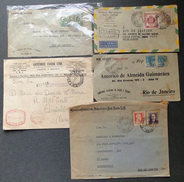 FILATELIA ENVELOPES DE PROPAGANDA 05 BANCO DO COMMERCIO E INDUSTRIA DE SÃO PAULO S.A. , LATICINIOS F