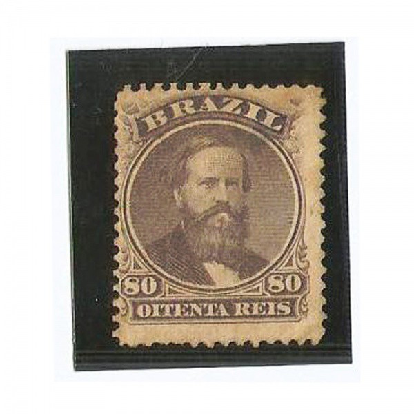 AV9137 - Selo SR026 - NOVO - Sem Carimbo - 80 Reis - Dom Pedro ll - 1866 - Império