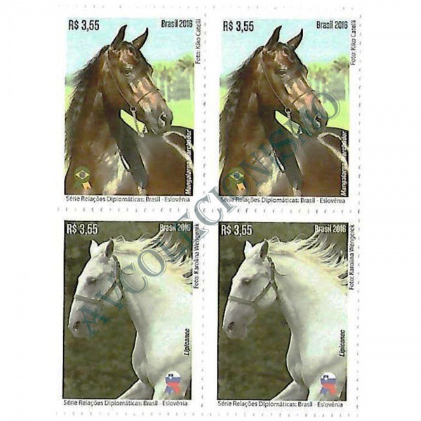AV9461 - Quadra - Série Relações Diplomáticas: Brasil - Eslovênia - 2016 - MINT