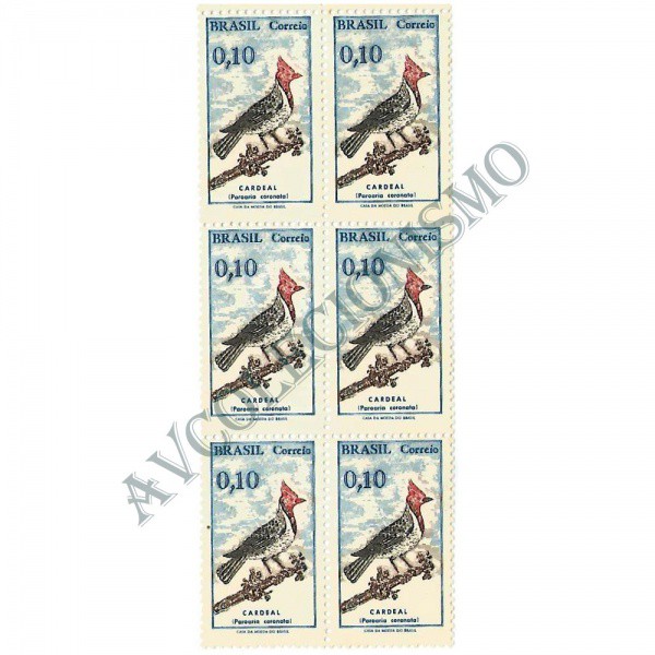 AV9490 - Sextilha com filigrana -  C642a - Cardeal