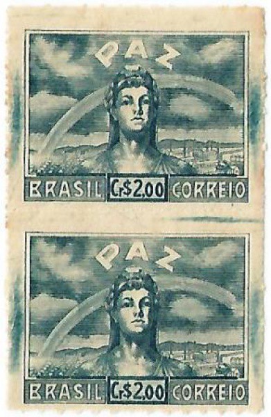 AV9601 - Par Selo C201A - Vitória dos Aliados - Filigrana Horizontal - Papel tramado