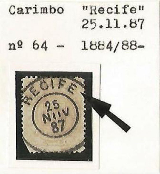 AV9716 - SR064 - 100 Reis - Cifra Branca - Carimbo do Recife - Linda Peça