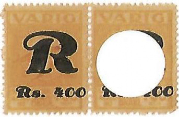 AV9717 - VARIG - V043 - 400/700 Reis - Peça anulada por erro de sobrecarga - RARO