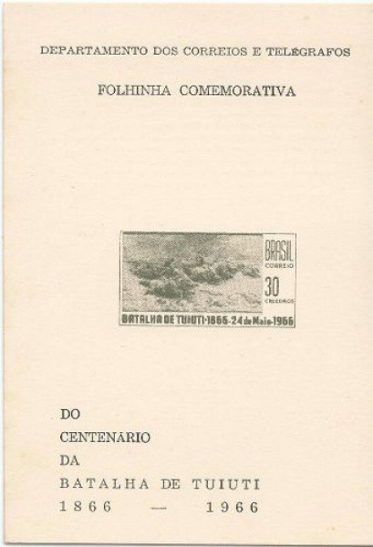 Filatelia: Folhinha Centenário Batalha Tuiuti 1966. MBC.
