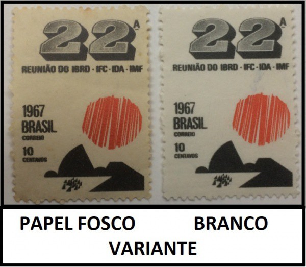 VARIANTE ESCASSA  - PAR DE SELOS DO BRASIL COM VARIANTE DE COR CONFORME MOSTRADO NA IMAGEM - SELOS S