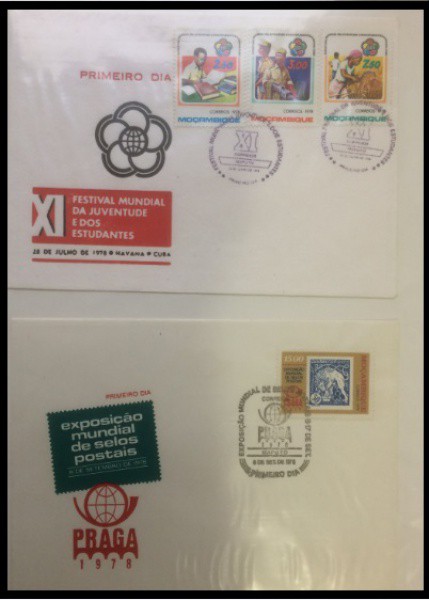 MOÇAMBIQUE - PARTE DE UMA COLEÇÃO COM SELOS E ENVELOPES EM ESTADO MINT DE CONSERVAÇÃO ! TEMA FESTIVA