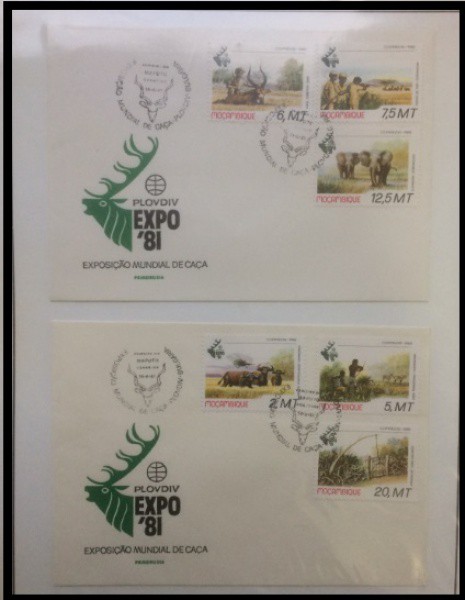 MOÇAMBIQUE - PARTE DE UMA COLEÇÃO COM SELOS E ENVELOPES  EM ESTADO MINT DE CONSERVAÇÃO    !EXPO MUND