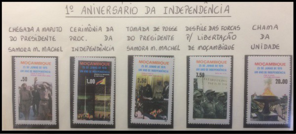 MOÇAMBIQUE - PARTE DE UMA COLEÇÃO COM SELOS  EM ESTADO MINT DE CONSERVAÇÃO    ! PRIMEIRO ANIVERSARIO