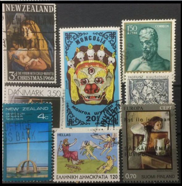 ARTE  - LOTE COM 8 SELOS CLASSICOS EM EXCELENTE ESTADO DE CONSERVAÇÃO !