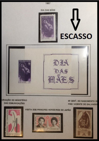 BRASIL - PARTE DE UMA COLEÇÃO COM BLOCO ESCASSO E SELOS DO PERIODO CONFORME MOSTRA A FOTO ANUNCIADA