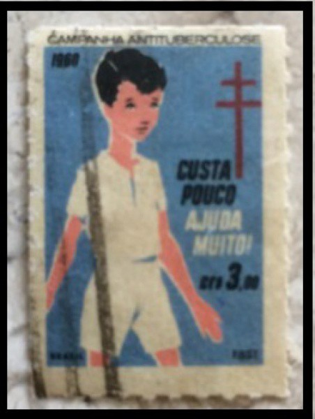 VINHETA - CAMPANHA CONTRA A TUBERCULOSE  - ESCASSO E BELISSIMO  EM EXCELENTE ESTADO DE CONSERVAÇÃO!