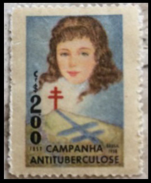 VINHETA - DA CAMPANHA CONTRA TUBERCULOSE  ESCASSO E BELISSIMO  EM EXCELENTE ESTADO DE CONSERVAÇÃO!
