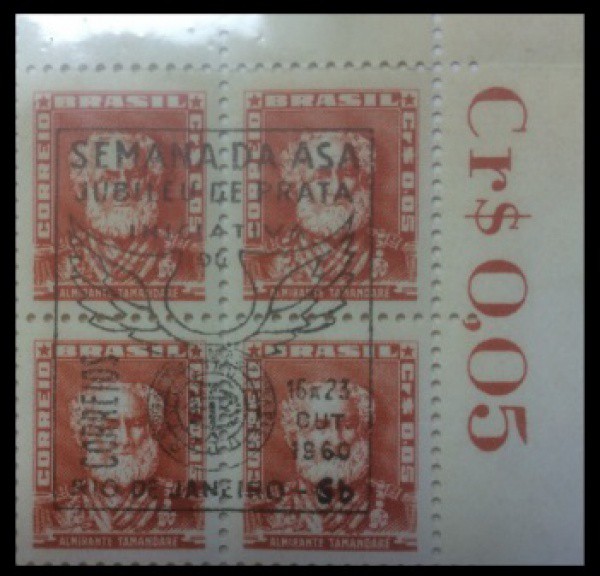 BRASIL - QUADRA COM O CARIMBO SEMANA DA ASA ANO 1960 EM ESTADO MINT DE CONSERVAÇÃO !