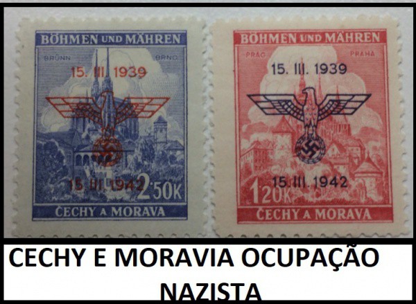 BOEMIA E MORAVIA - OCUPAÇÃO NAZISTA - SELOS EM ESTADO MINT DE CONSERVAÇÃO - CAT MI 83/84
