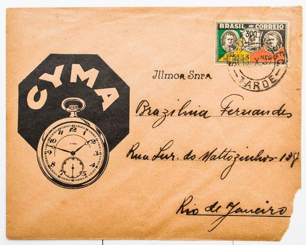 Filatelia. Brasil, envelope CYMA. Circulado em 18-X-1932.