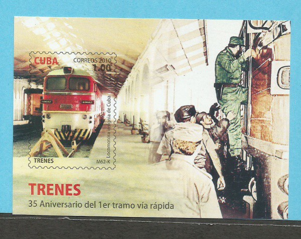 CUBA- BLOCO  - TRENES  - ANO 2010